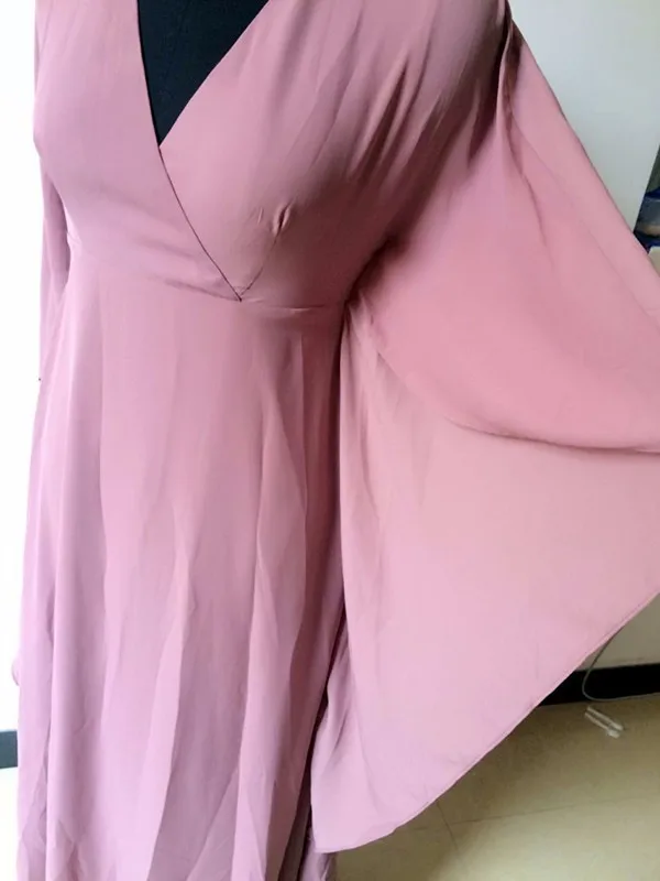 WBCTW Boho Dress7XL плюс размер длинное шифоновое платье с расклешенными бабочками 2/3