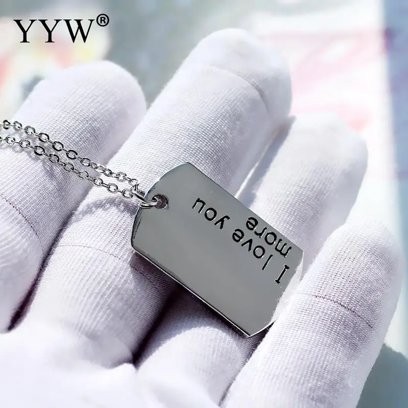 Я люблю тебя больше букв ожерелье Прямоугольник Серебряный цвет кулон овальная