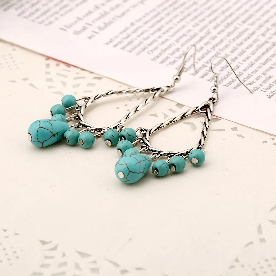 Богемные этнические винтажные большие серьги-капли для женщин аксессуары