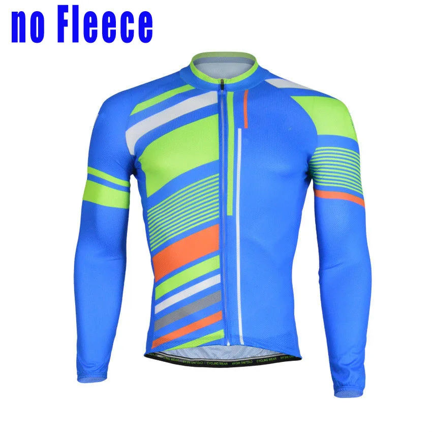 

New men Long sleeves cycling jersey ropa Ciclismo winter fleece & no fleece green cycling clothing Mountain road bike wear