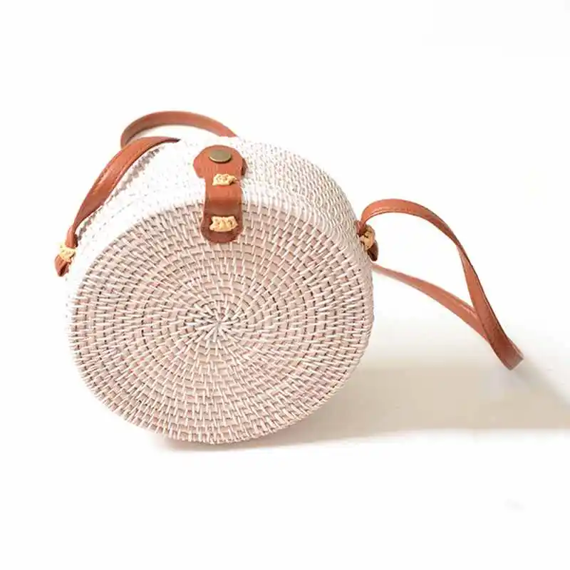 FGGS-летняя Плетеная соломенная сумка из ротанга коричневая черная белая пляжная в