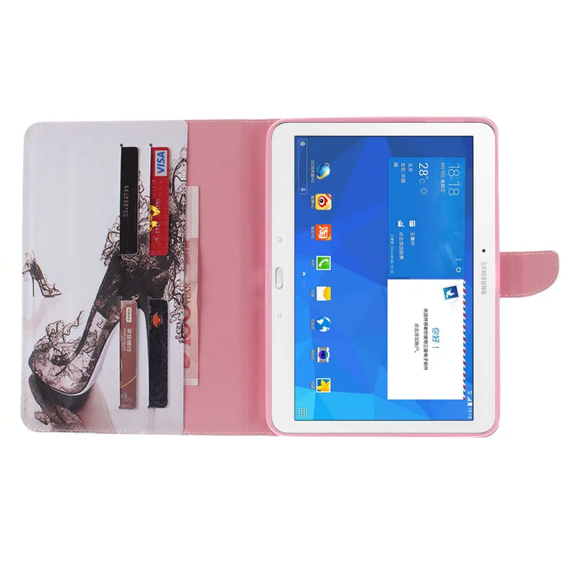 Магнитный кожаный чехол подставка с рисунком для Samsung Galaxy Tab 4 10 1 T530 T531 T535 чехлы