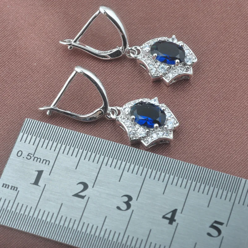 Серебряный набор украшений на платформе Natura Blue Zircon свадебные ювелирные