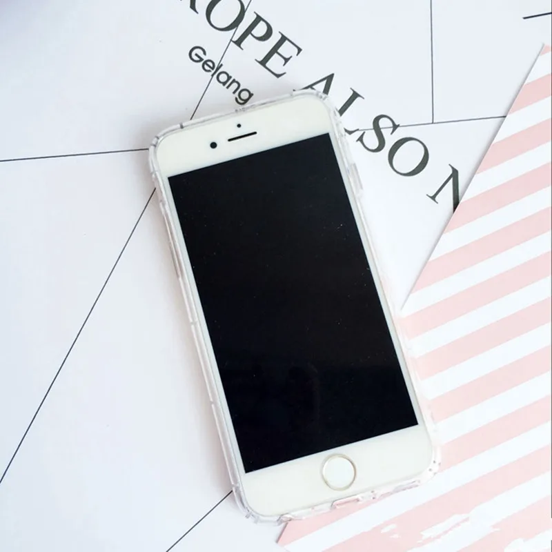 Для iPhone 7 8 Plus 5 5S SE 6 6s чехол прозрачный силиконовый TPU мультфильм печати ультра