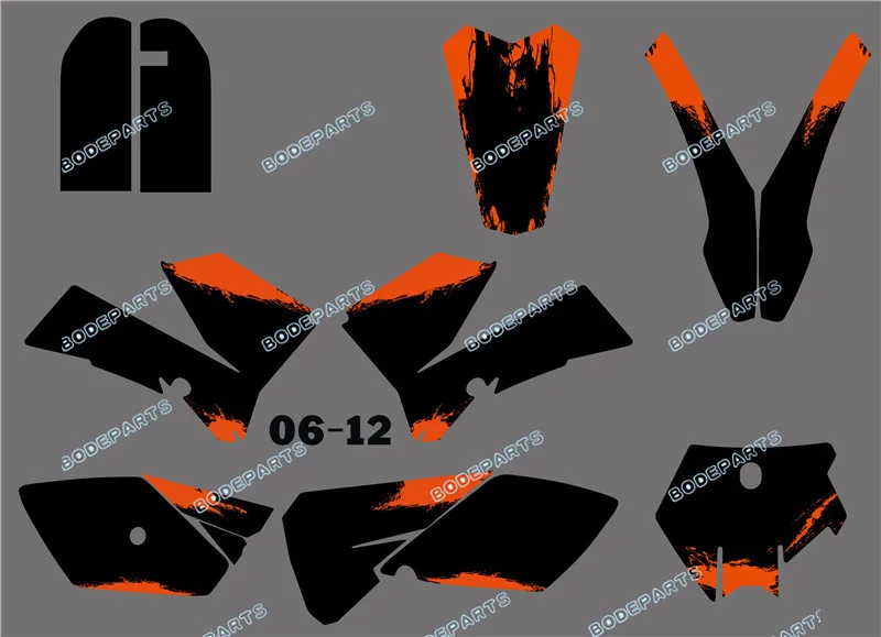 Новые оранжевые и черные команды графики фоны наклейки наборы подходят для KTM SX85