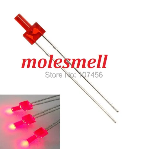 Новинка 500 шт. 2 миллиметровый рассеянный светодиодный светильник с красной