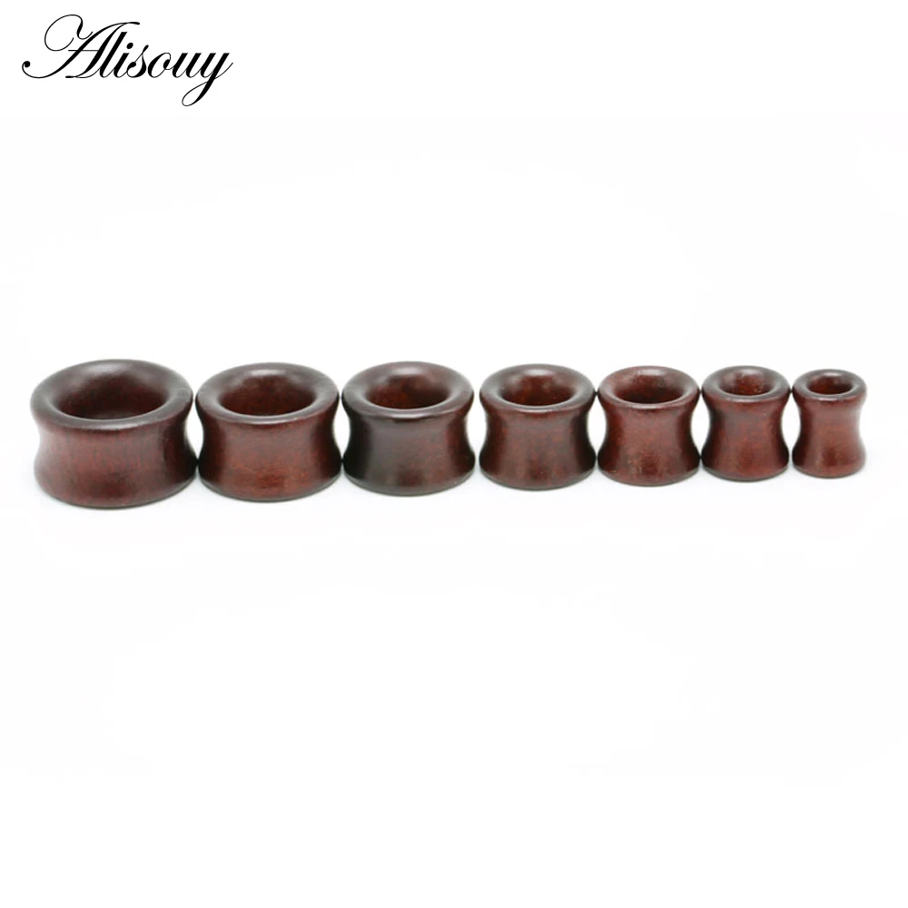 Brown Wood Hollow 1 шт. модные беруши из дерева, тоннели, седло, ушные датчики 6 мм-20 мм, Твердые Полые пирсинг, ювелирные изделия для мужчин и женщин, расширители - Окраска металла: Brown Wood Hollow