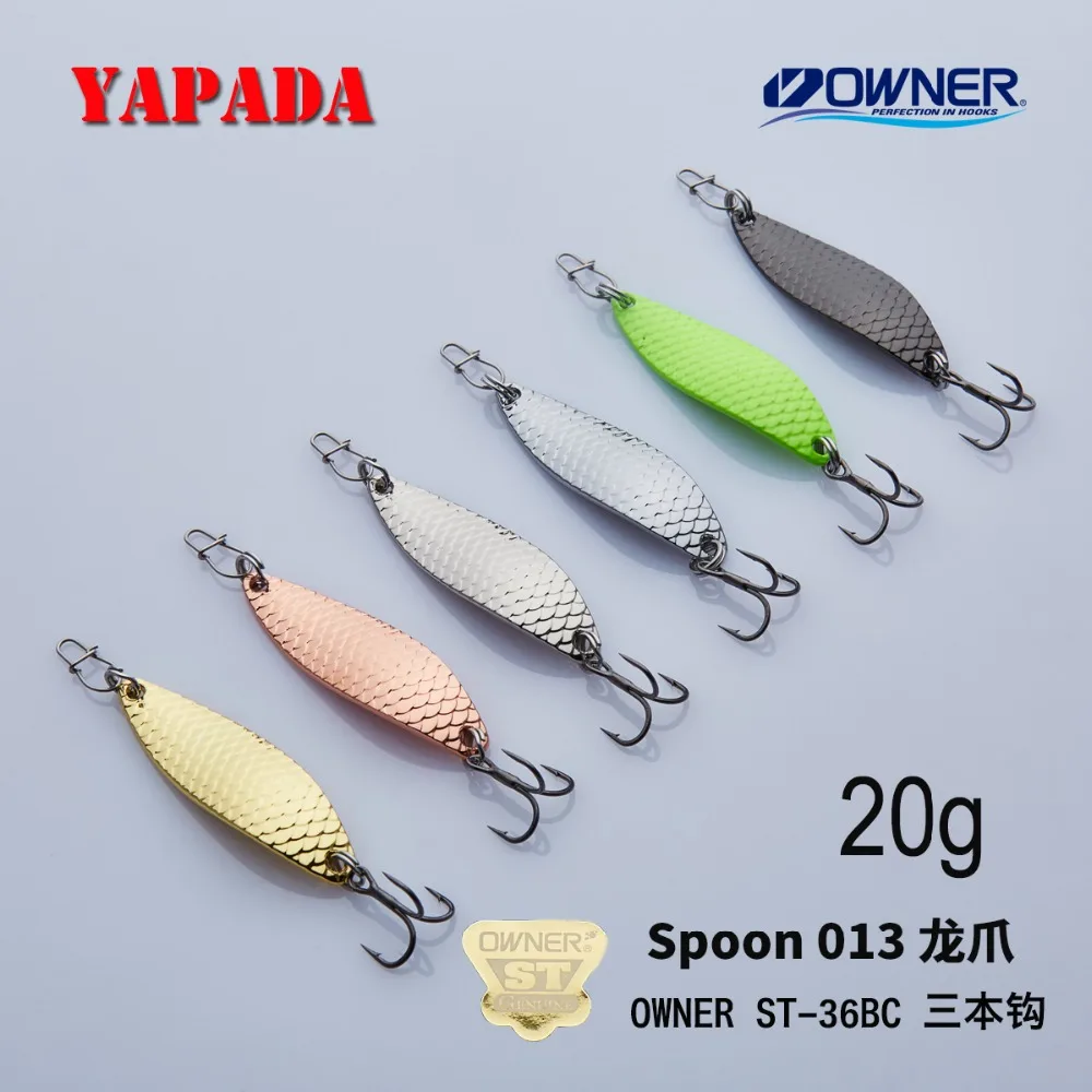 YAPADA ложка 013 Loong Claw 7,5 г/10 г 51-55 мм держатель тройной крючок многоцветный цинковый сплав металлическая ложка перо рыболовные приманки бас