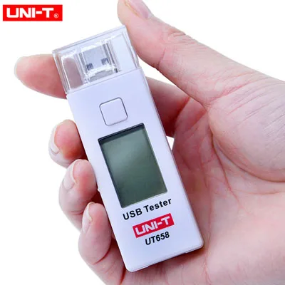 UT658 UNI-T UT658 UT658B USB Тестер Вольтметр Амперметр цифровой ЖК-монитор напряжения измеритель тока измеритель емкости 9 в 3 А с подсветкой - Цвет: UT658