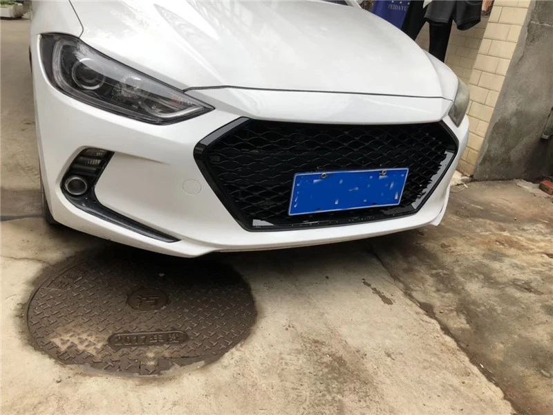 Автомобильные аксессуары для hyundai Elantra передний бампер гоночная решетка сотовая сетка глянцевая черная для hyundai Модифицированная