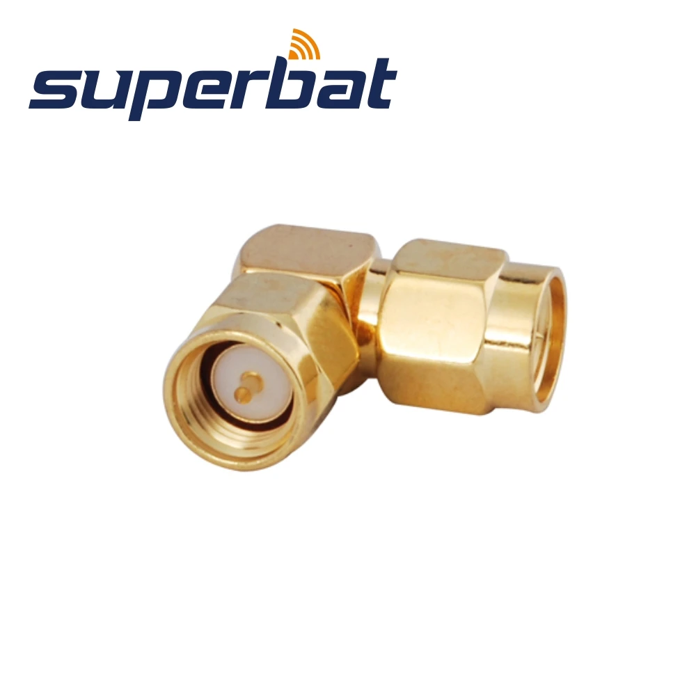 Superbat SMA Adapter SMA Plug to Male Right Angle RF Coaxial Connector