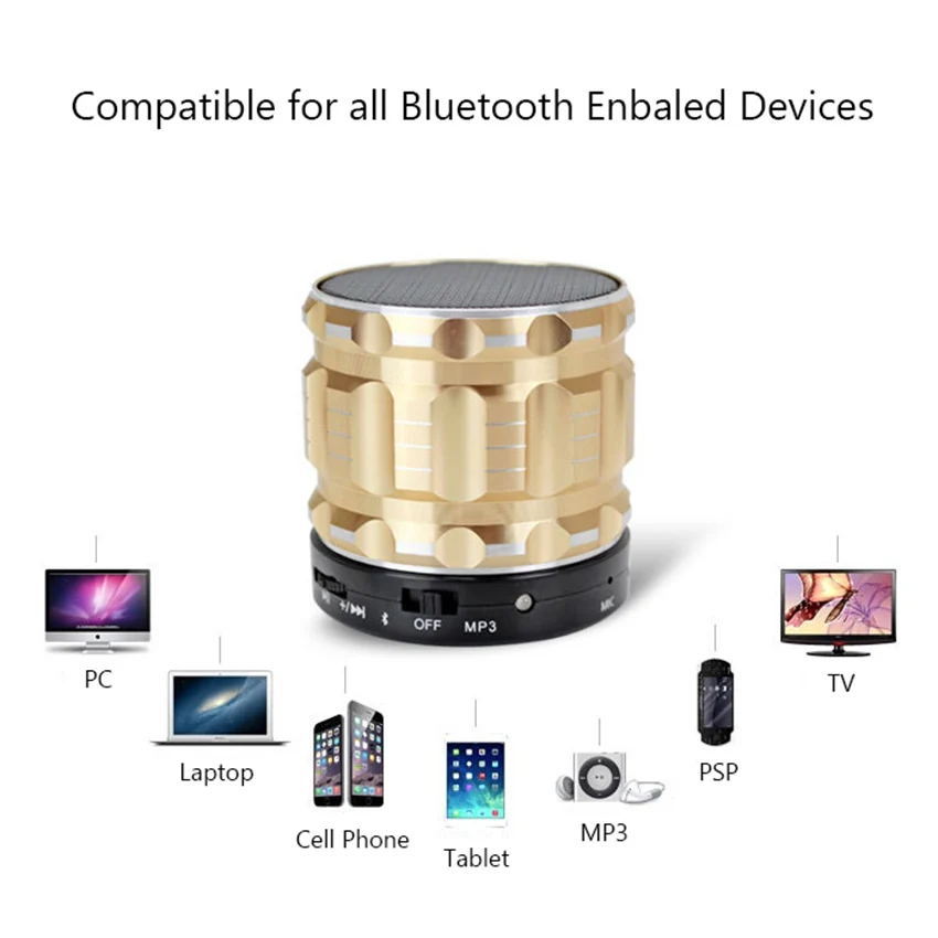 Aimitek S28 портативный металлический мини bluetooth динамик беспроводная стальная