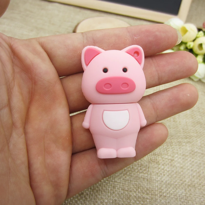 Мультяшный милый розовый поросенок USB флеш накопитель Usb флешка 2 0 64 ГБ 8 16 32 4G U
