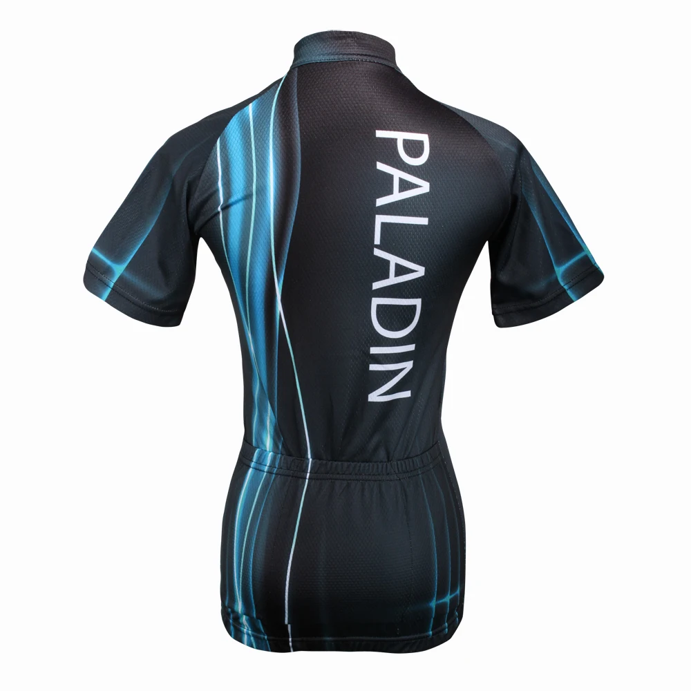 

New Women Blue Pulsed Waves Short Sleeve Cycling Jersey Black Ropa Ciclismo Mujer Breathable Cycling Clothes Size XS-6XL