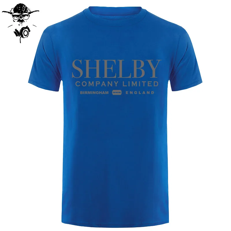 Shelby компания ограниченная вдохновленная Peaky blinds печатные футболки Топ тройник хлопок юморная Мужская футболка с круглым вырезом под горло черный стиль - Цвет: blue gray