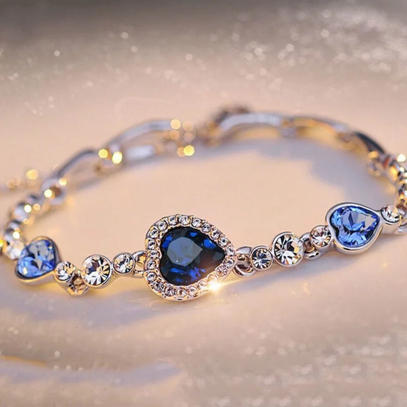 Titanic's Romantic Heart of Ocean Crystal Silver Plated Bracelet For Fashion People | Украшения и аксессуары