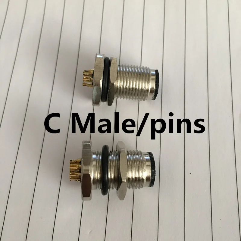 5 шт. M12, 4pin 5pin 8pin Блокировка разъемы авиация розетка Мужской и Женский провода Панель Разъем адаптеры адаптер