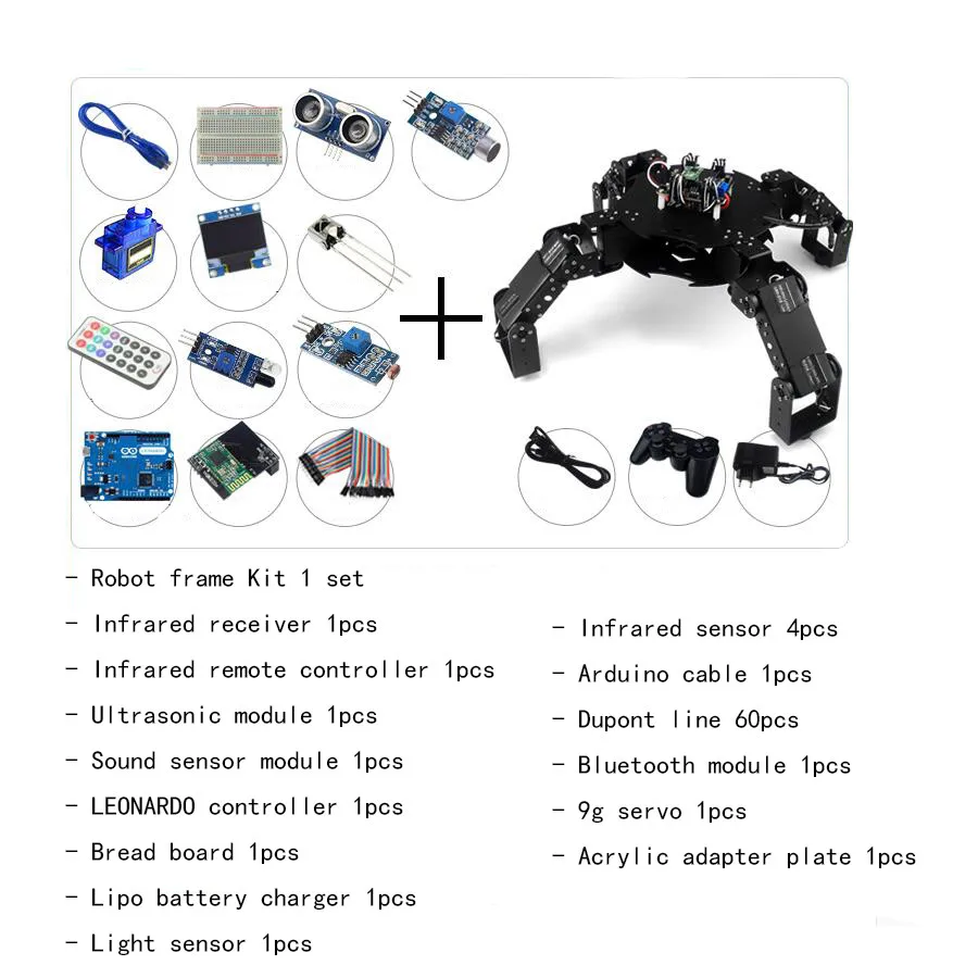 DIY Robo Soul CR 4 шестиногий четырехногий набор роботов LDX 218 цифровой сервопривод 20CH