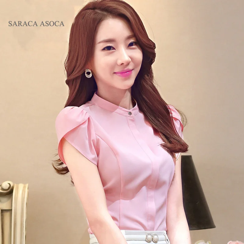 Новый Для женщин летние шорты рукавами Fastion женская рубашка формальные шифон ПР