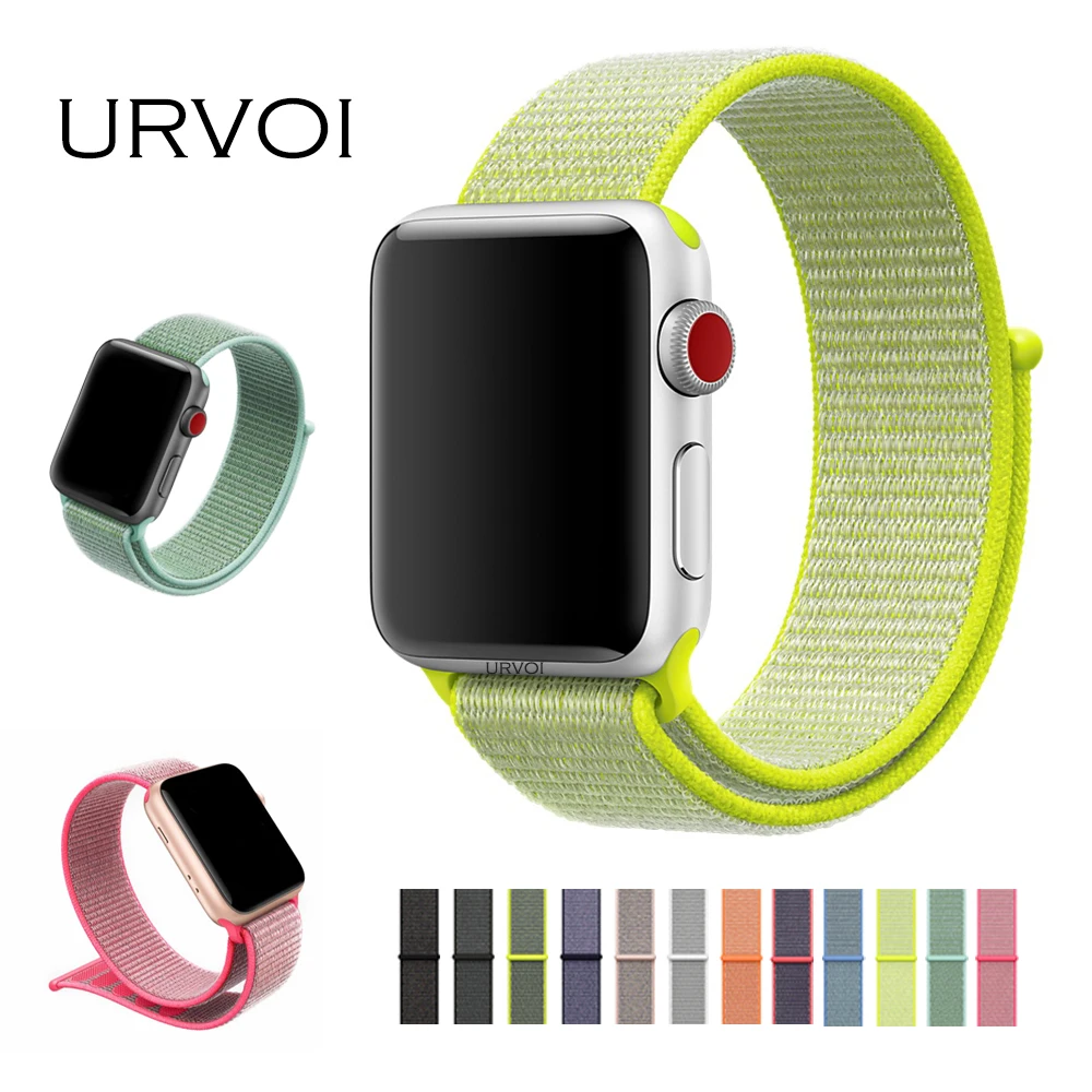 URVOI 2018 Спортивная петля для apple watch series 4 3 2 1 ремешок iwatch двухслойный тканый