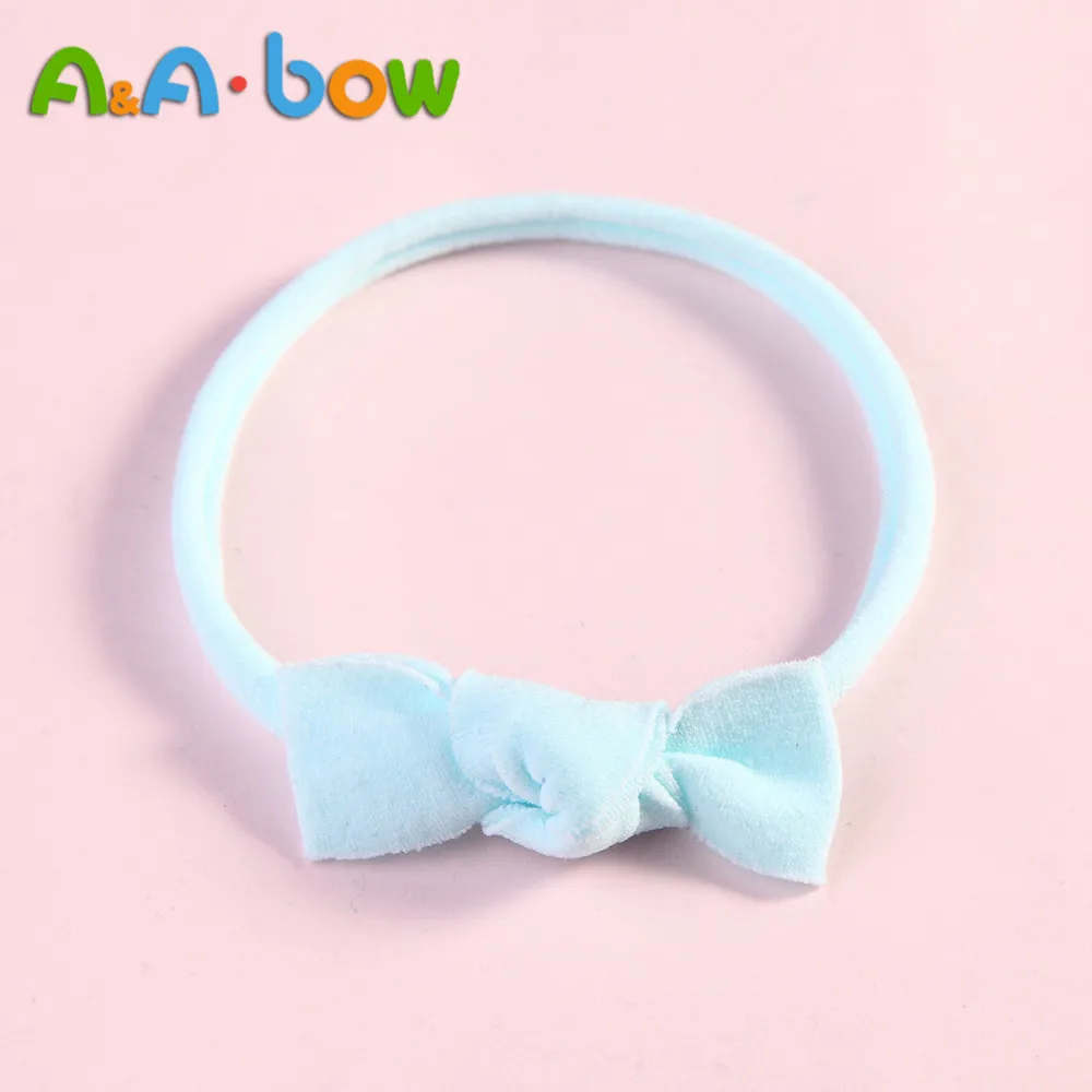 Diadema de nailon liso para ni&ntilde;as, diadema para reci&eacute;n nacidos, lazo de tela a la moda, diadema, regalo, 6 uds.-4