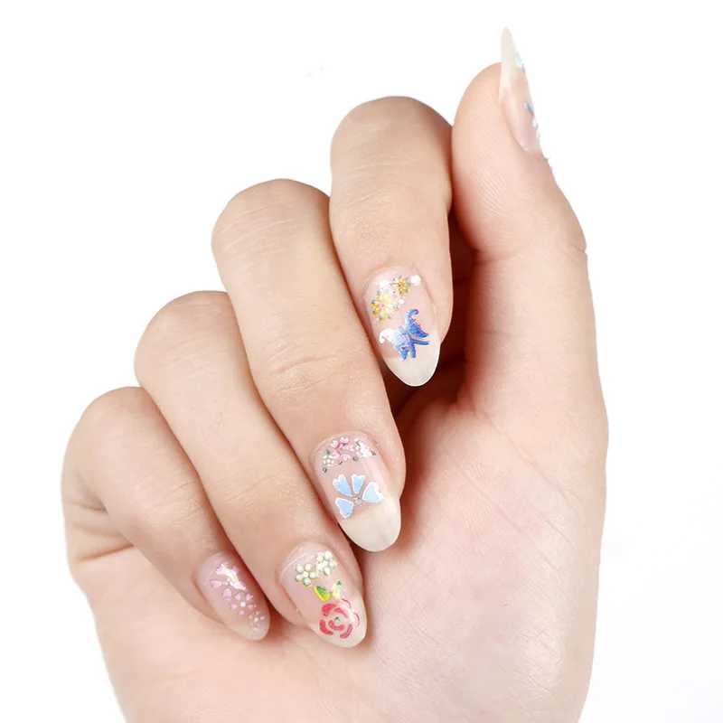 наклейки на ногти для ногтей 24 конструкции/много красоты цветы 3D Nail Art украшения