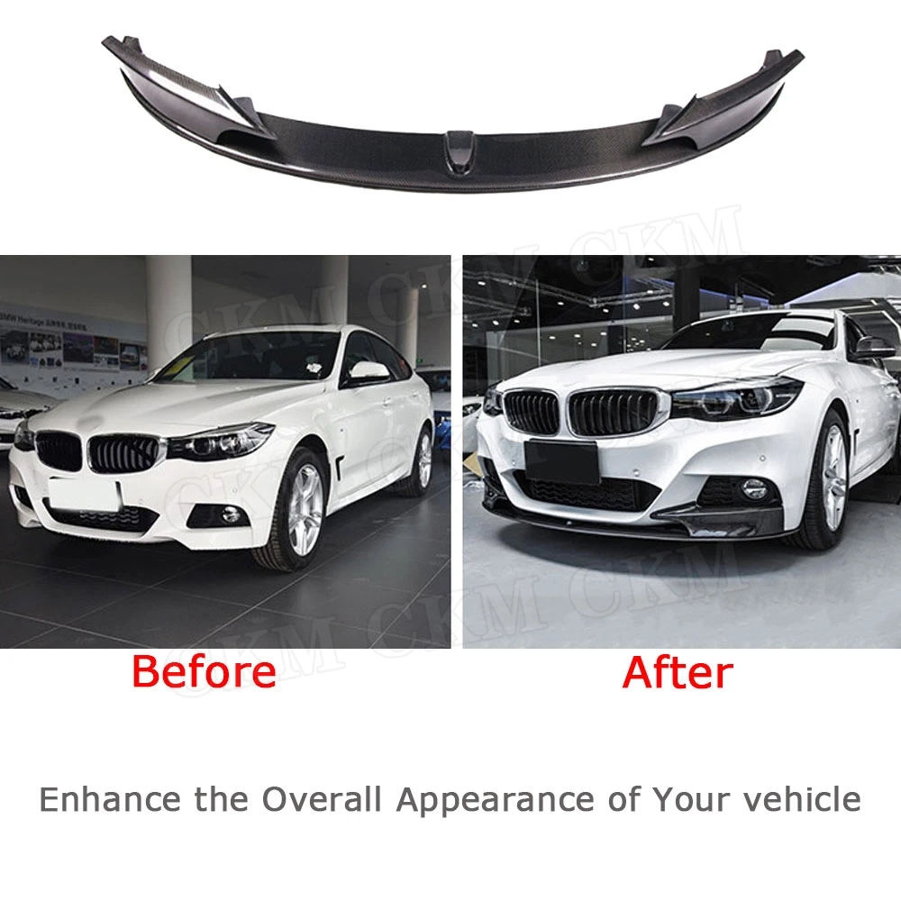 3 шт. углеродное волокно передний бампер спойлер разделители фартук для BMW F34 GT M
