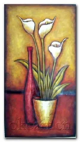 Бесплатная доставка Современная ручная роспись на холсте 24x48 дюймовый каллы