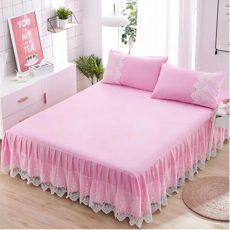 Корейское кружевное покрывало кровать юбка принцесса постельные принадлежности