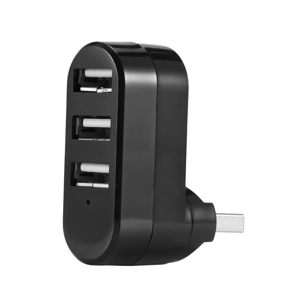 Черный Самый дешевый USB концентратор вращающийся высокоскоростной 3 порта мини-usb-концентратор 2,0 USB разветвитель адаптер для ноутбука/планшета компьютера периферийные устройства для ПК - Цвет: Черный