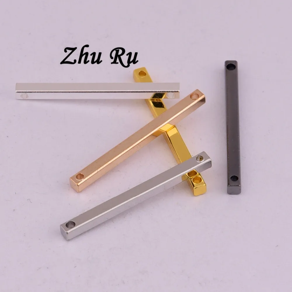 10 шт ZHU RU длинные с двумя концами планка шарма Подвески DIY ювелирные изделия для