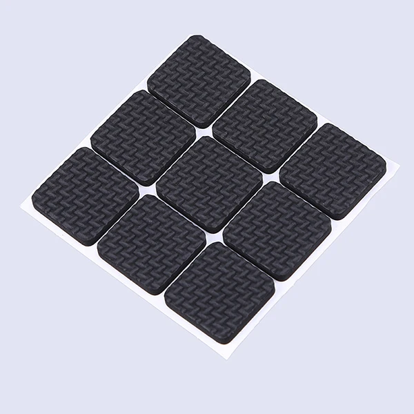 9PCS 26mm Square WHISM черные самоклеющиеся мебельные чехлы для стульев, ног, ног, колпачков, напольные скатерти для 20-90 мм, квадратный круглый нескользящий коврик - Цвет: 9PCS 26mm Square