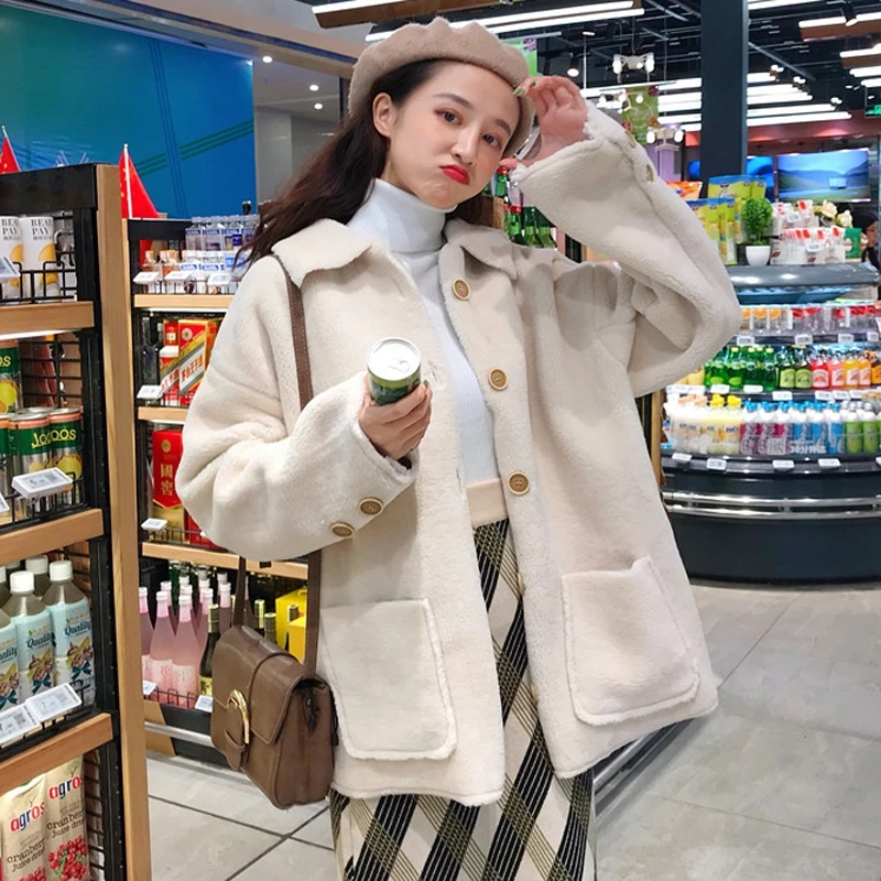 Зимняя Куртка Harajuku укороченная Корейская уличная твидовая Вельветовая куртка