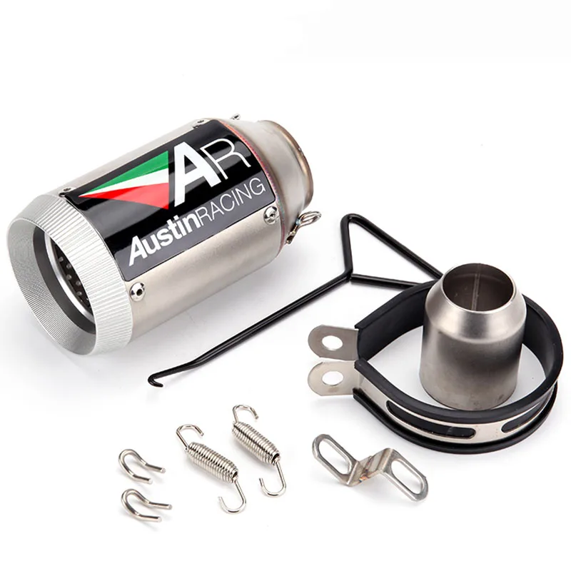 TKOSM 51 мм мотоцикл выхлопной трубы AKRAPOVIC выхлопная AR выхлопных глушитель для Z1000 Z750 Z800 NINJA250 Tmax530 KTM ATV - Цвет: Белый