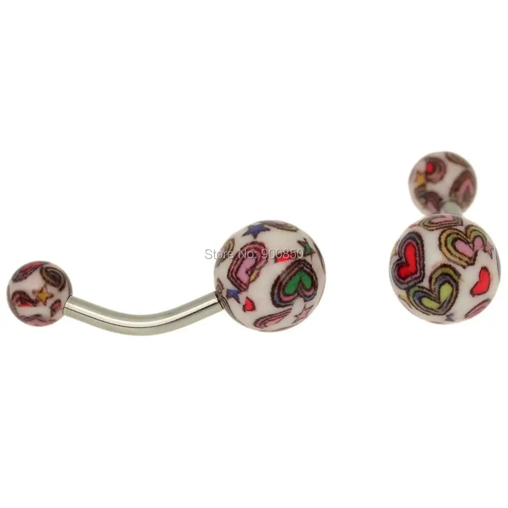 12 Цвета акриловый шар со штангой пупка кольца 1 шт нержавеющая сталь пирсинг тела