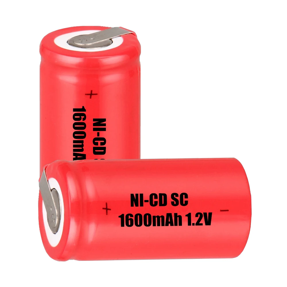 Самая низкая цена 2 шт аккумулятор SC 1 v батареи перезаряжаемые 1600 mAh nicd Батарея для