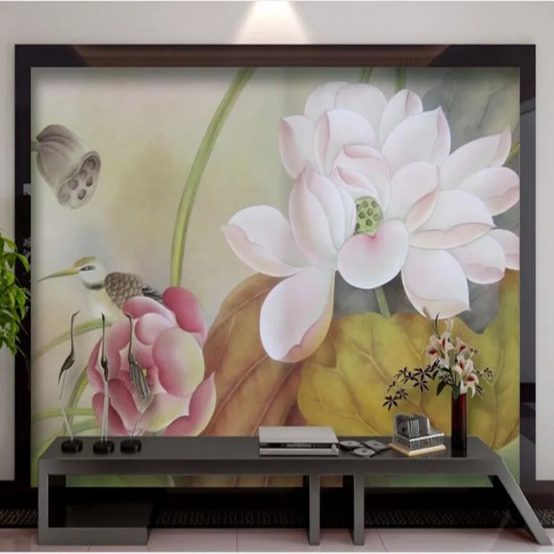 Большой роспись wellyu на заказ художественное стекло в китайском стиле цветы и