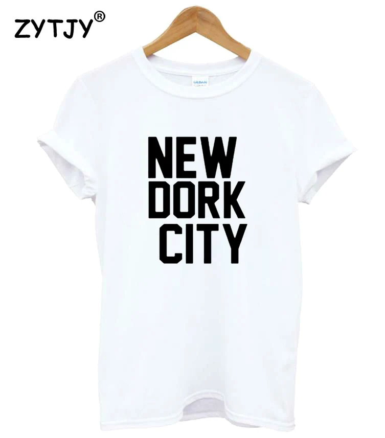 Новый DORK город с буквенным принтом Для женщин футболка хлопковая забавная для - Фото №1
