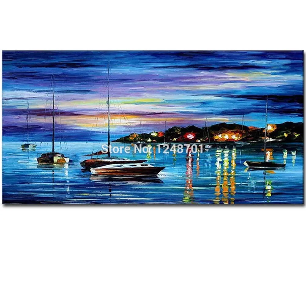 Ручная роспись абстрактное искусство Толстая Текстура Impasto морской пейзаж