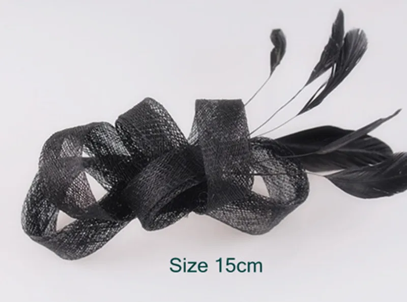 

Elegant Bridal Fascinator Sinamay Loops Feather Adorned for Wedding Hairstyle Party Headwear Occassion Hair Accessories 21 Color