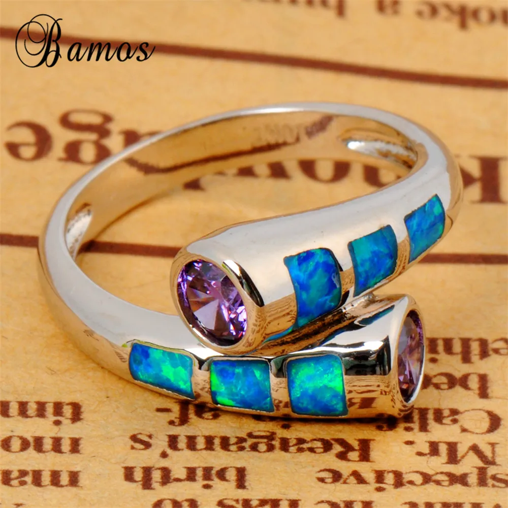 Женское кольцо из голубого опала с фианитом|engagement rings for women|engagement ringblue opal ring |