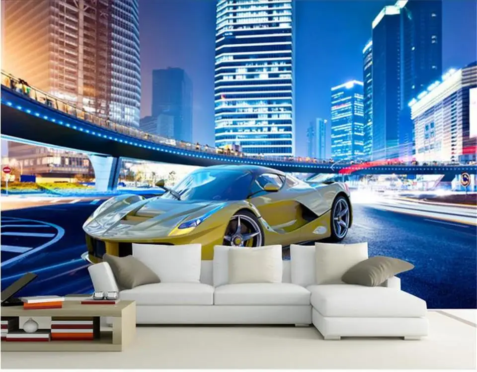 

3D обои, размер под заказ, фотообои, городской спорт, автомобиль, 3D картина, гостиная, диван, ТВ, фон, настенная бумага для стен, 3D