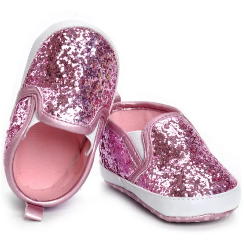 Современный 2017 для маленьких девочек Обувь Серебряная роза Блёстки Bling мягкая