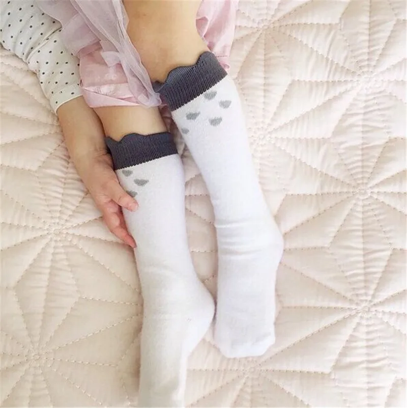 Дизайнерские носки с изображением совы/капель дождя для маленьких девочек