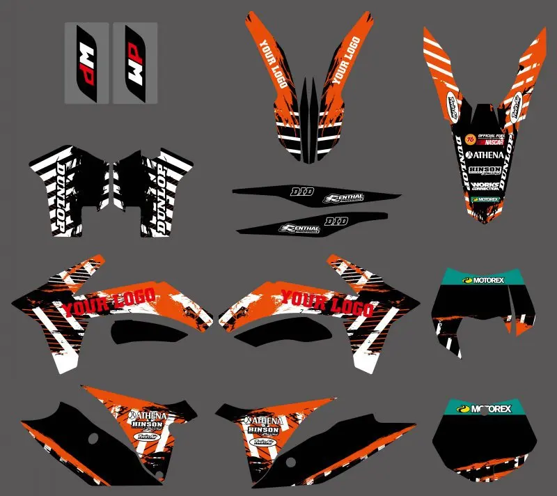 Новые командные наклейки графические подходят для KTM 125 150 200 250 350 450 500 SX SXF XC XCF XCW XCFW
