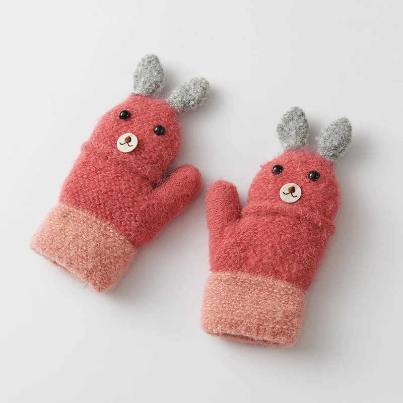 Варежки для детей с милым рисунком все перчатки пальцев сохраняющие тепло зимой