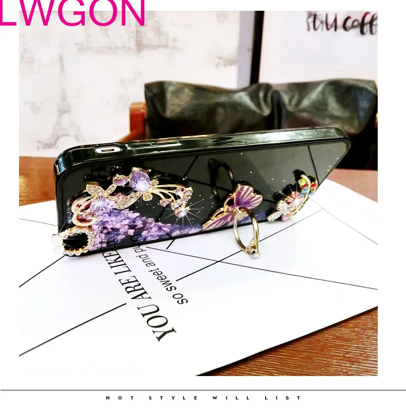 Мягкий силиконовый чехол для телефона из ТПУ с 3D бриллиантами цветами и