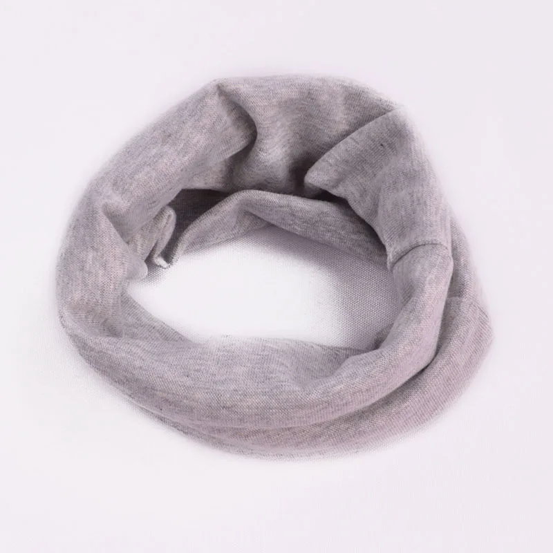 gray scarf Одноцветная шапка, хлопковая детская шапка, шарф для детей, вязаная шапочка для мальчиков и девочек, милые теплые детские шапки, шарфы, зима, осень, весна - Цвет: gray scarf