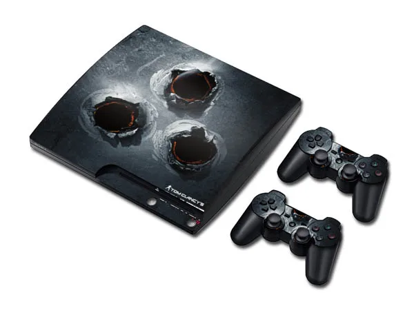OSTSTICKER Cool Bullet Hole Design защитный чехол Виниловая Наклейка для PS3 Slim Skin и контроллеры