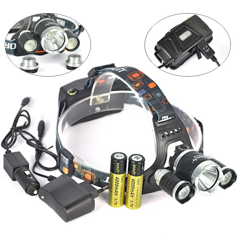 

Налобный фонарь Boruit 3xcree XM-L2 R2, 18650 лм, светодиодный налобный фонарь, USB, Linterna, передний налобсветильник фонарь, аккумулятор переменного тока/А...